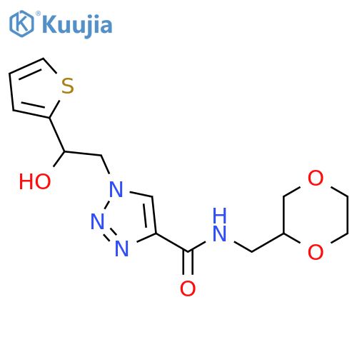 N-(1,4-dioxan-2-yl)methyl-1-2-hydroxy-2-(thiophen-2-yl)ethyl-1H-1,2,3-triazole-4-carboxamide structure