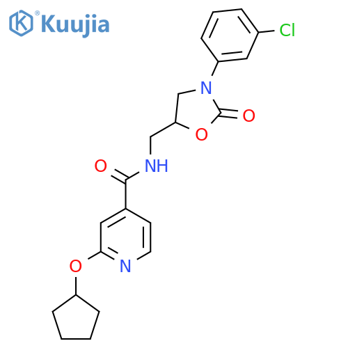 N-((3-(3-chlorophenyl)-2-oxooxazolidin-5-yl)methyl)-2-(cyclopentyloxy)isonicotinamide structure