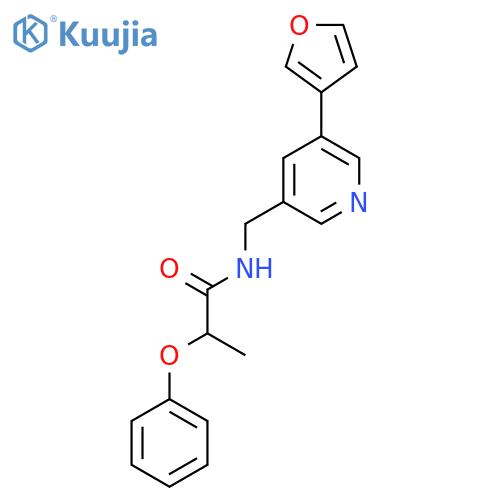 N-{5-(furan-3-yl)pyridin-3-ylmethyl}-2-phenoxypropanamide structure