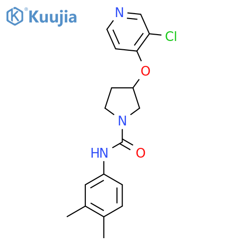 3-((3-chloropyridin-4-yl)oxy)-N-(3,4-dimethylphenyl)pyrrolidine-1-carboxamide structure