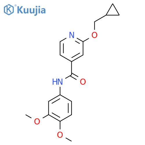 2-(cyclopropylmethoxy)-N-(3,4-dimethoxyphenyl)isonicotinamide structure