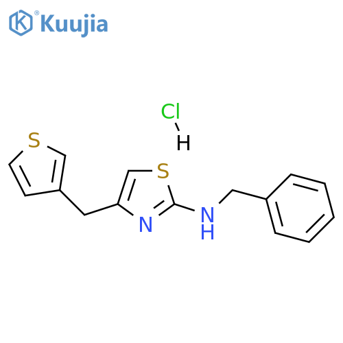 N-benzyl-4-(thiophen-3-ylmethyl)-1,3-thiazol-2-amine:hydrochloride structure