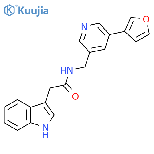 N-{5-(furan-3-yl)pyridin-3-ylmethyl}-2-(1H-indol-3-yl)acetamide structure
