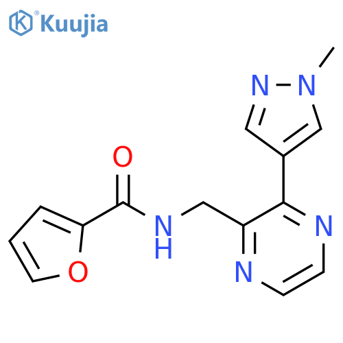 N-{3-(1-methyl-1H-pyrazol-4-yl)pyrazin-2-ylmethyl}furan-2-carboxamide structure
