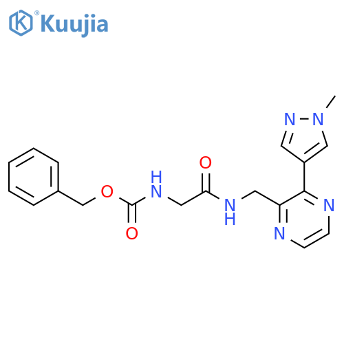 benzyl N-({3-(1-methyl-1H-pyrazol-4-yl)pyrazin-2-ylmethyl}carbamoyl)methylcarbamate structure