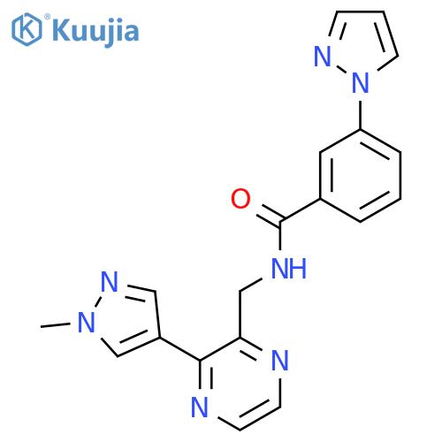 N-{3-(1-methyl-1H-pyrazol-4-yl)pyrazin-2-ylmethyl}-3-(1H-pyrazol-1-yl)benzamide structure