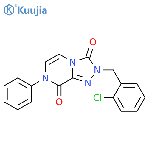 2-[(2-chlorophenyl)methyl]-7-phenyl-2H,3H,7H,8H-[1,2,4]triazolo[4,3-a]pyrazine-3,8-dione structure