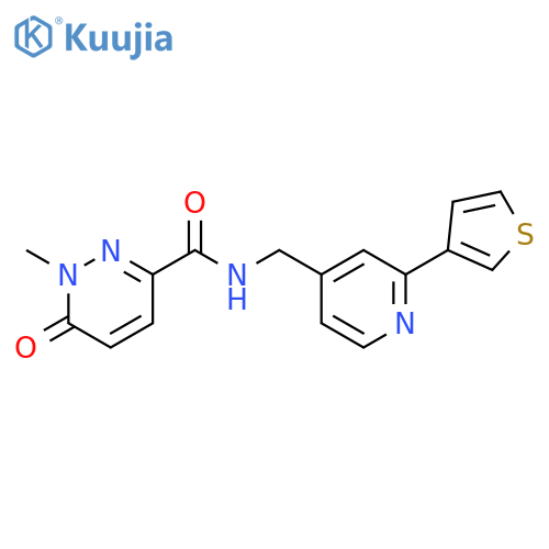 1-methyl-6-oxo-N-{2-(thiophen-3-yl)pyridin-4-ylmethyl}-1,6-dihydropyridazine-3-carboxamide structure