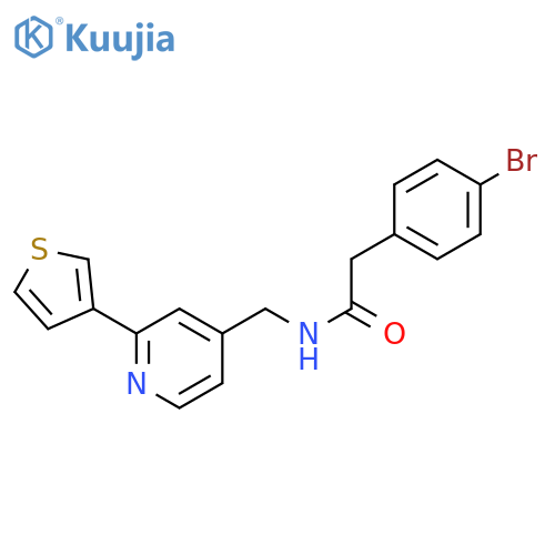 2-(4-bromophenyl)-N-{[2-(thiophen-3-yl)pyridin-4-yl]methyl}acetamide structure