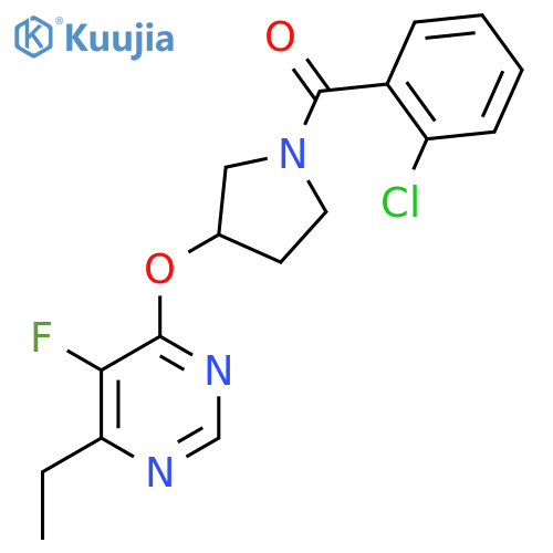 (2-Chlorophenyl)(3-((6-ethyl-5-fluoropyrimidin-4-yl)oxy)pyrrolidin-1-yl)methanone structure