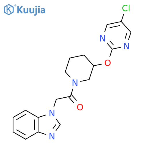 2-(1H-1,3-benzodiazol-1-yl)-1-{3-(5-chloropyrimidin-2-yl)oxypiperidin-1-yl}ethan-1-one structure