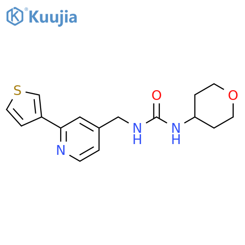 1-(oxan-4-yl)-3-{[2-(thiophen-3-yl)pyridin-4-yl]methyl}urea structure