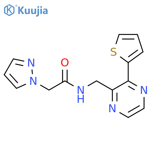 2-(1H-pyrazol-1-yl)-N-{3-(thiophen-2-yl)pyrazin-2-ylmethyl}acetamide structure