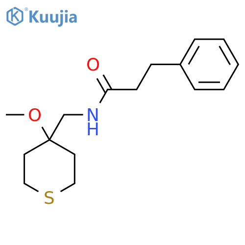 N-[(4-methoxythian-4-yl)methyl]-3-phenylpropanamide structure
