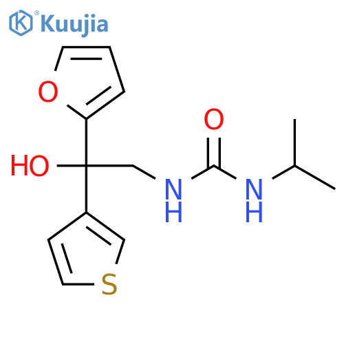 1-2-(furan-2-yl)-2-hydroxy-2-(thiophen-3-yl)ethyl-3-(propan-2-yl)urea structure
