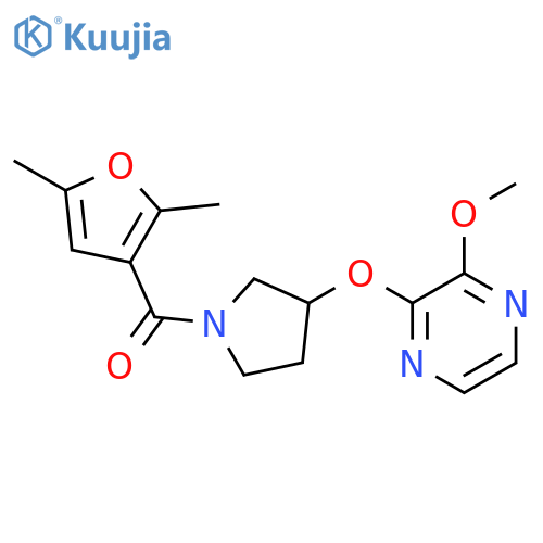 2-{1-(2,5-dimethylfuran-3-carbonyl)pyrrolidin-3-yloxy}-3-methoxypyrazine structure