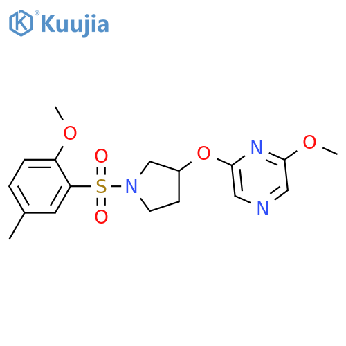 2-methoxy-6-{[1-(2-methoxy-5-methylbenzenesulfonyl)pyrrolidin-3-yl]oxy}pyrazine structure