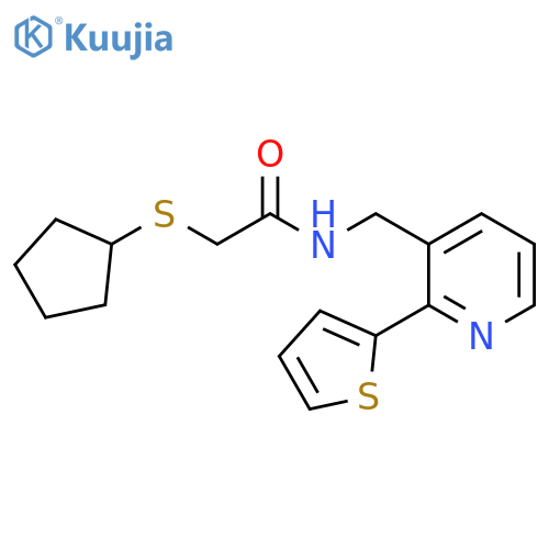2-(cyclopentylsulfanyl)-N-{2-(thiophen-2-yl)pyridin-3-ylmethyl}acetamide structure