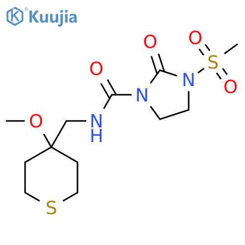 3-methanesulfonyl-N-[(4-methoxythian-4-yl)methyl]-2-oxoimidazolidine-1-carboxamide structure