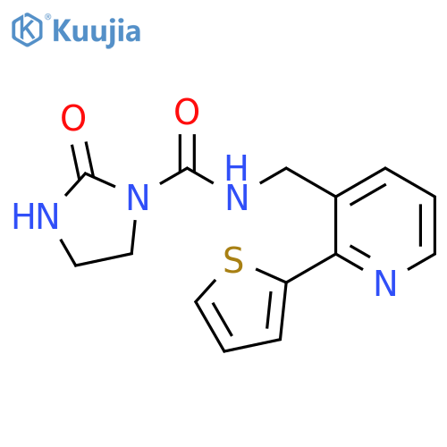 2-oxo-N-{[2-(thiophen-2-yl)pyridin-3-yl]methyl}imidazolidine-1-carboxamide structure