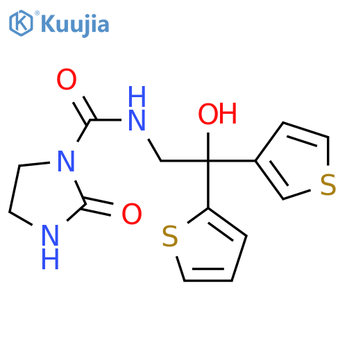 N-[2-hydroxy-2-(thiophen-2-yl)-2-(thiophen-3-yl)ethyl]-2-oxoimidazolidine-1-carboxamide structure