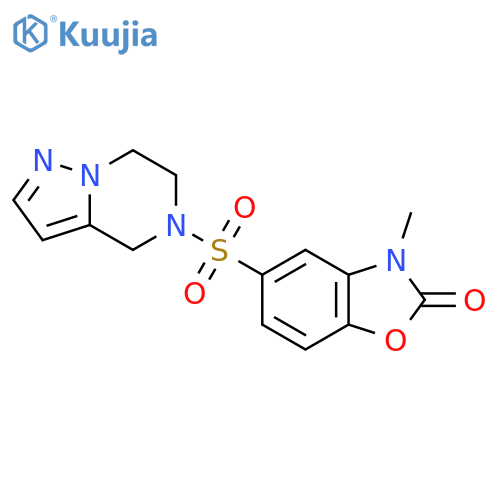 3-methyl-5-{4H,5H,6H,7H-pyrazolo1,5-apyrazine-5-sulfonyl}-2,3-dihydro-1,3-benzoxazol-2-one structure