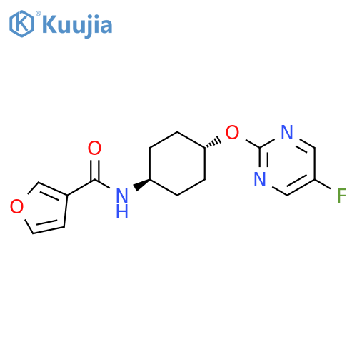 N-(1r,4r)-4-(5-fluoropyrimidin-2-yl)oxycyclohexylfuran-3-carboxamide structure