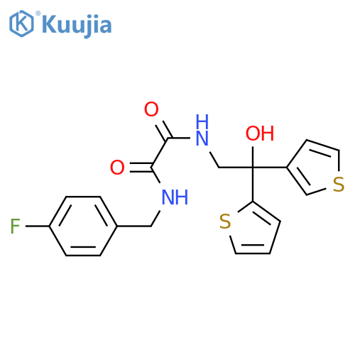 N'-(4-fluorophenyl)methyl-N-2-hydroxy-2-(thiophen-2-yl)-2-(thiophen-3-yl)ethylethanediamide structure
