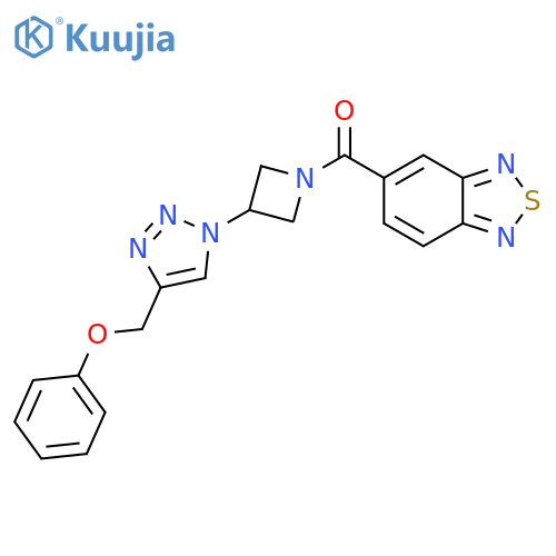 5-{3-[4-(phenoxymethyl)-1H-1,2,3-triazol-1-yl]azetidine-1-carbonyl}-2,1,3-benzothiadiazole structure