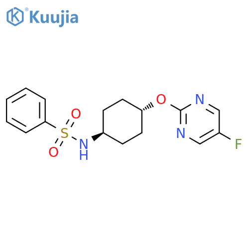 N-[(1r,4r)-4-[(5-fluoropyrimidin-2-yl)oxy]cyclohexyl]benzenesulfonamide structure