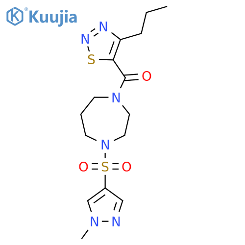 1-(1-methyl-1H-pyrazol-4-yl)sulfonyl-4-(4-propyl-1,2,3-thiadiazole-5-carbonyl)-1,4-diazepane structure