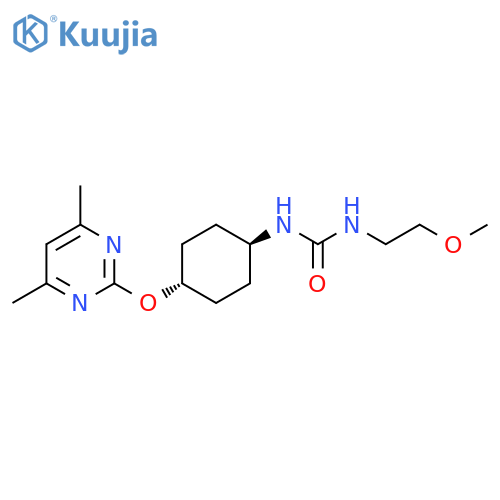 3-(2-methoxyethyl)-1-[(1r,4r)-4-[(4,6-dimethylpyrimidin-2-yl)oxy]cyclohexyl]urea structure