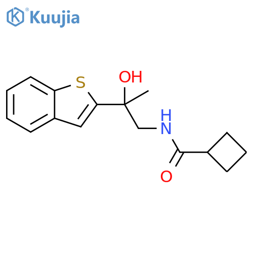 N-[2-(1-benzothiophen-2-yl)-2-hydroxypropyl]cyclobutanecarboxamide structure