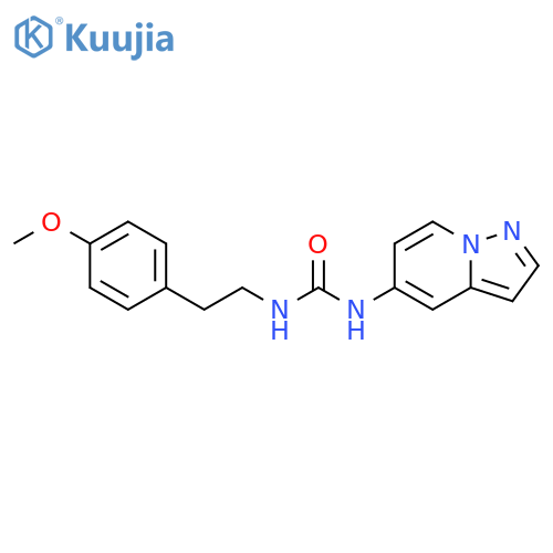 1-[2-(4-methoxyphenyl)ethyl]-3-{pyrazolo[1,5-a]pyridin-5-yl}urea structure