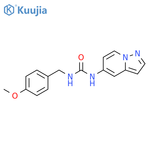 1-[(4-methoxyphenyl)methyl]-3-{pyrazolo[1,5-a]pyridin-5-yl}urea structure