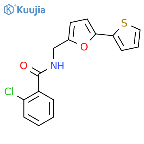 2-chloro-N-{5-(thiophen-2-yl)furan-2-ylmethyl}benzamide structure
