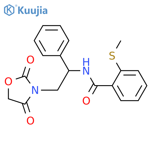 N-[2-(2,4-dioxo-1,3-oxazolidin-3-yl)-1-phenylethyl]-2-(methylsulfanyl)benzamide structure