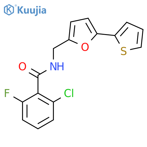 2-chloro-6-fluoro-N-{5-(thiophen-2-yl)furan-2-ylmethyl}benzamide structure