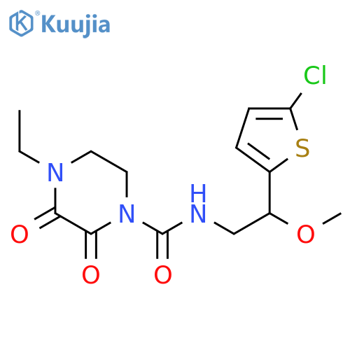 N-[2-(5-chlorothiophen-2-yl)-2-methoxyethyl]-4-ethyl-2,3-dioxopiperazine-1-carboxamide structure