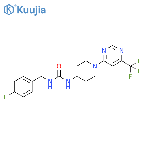 1-[(4-fluorophenyl)methyl]-3-{1-[6-(trifluoromethyl)pyrimidin-4-yl]piperidin-4-yl}urea structure