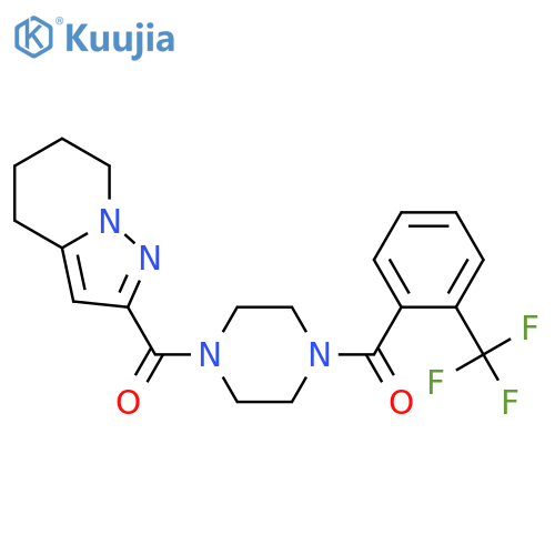 1-{4H,5H,6H,7H-pyrazolo[1,5-a]pyridine-2-carbonyl}-4-[2-(trifluoromethyl)benzoyl]piperazine structure