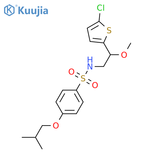 N-[2-(5-chlorothiophen-2-yl)-2-methoxyethyl]-4-(2-methylpropoxy)benzene-1-sulfonamide structure