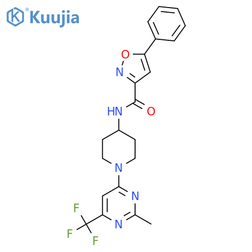 N-{1-[2-methyl-6-(trifluoromethyl)pyrimidin-4-yl]piperidin-4-yl}-5-phenyl-1,2-oxazole-3-carboxamide structure