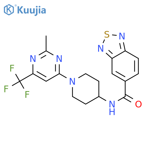 N-{1-2-methyl-6-(trifluoromethyl)pyrimidin-4-ylpiperidin-4-yl}-2,1,3-benzothiadiazole-5-carboxamide structure