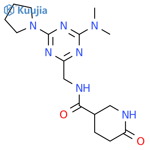 N-{4-(dimethylamino)-6-(pyrrolidin-1-yl)-1,3,5-triazin-2-ylmethyl}-6-oxopiperidine-3-carboxamide structure
