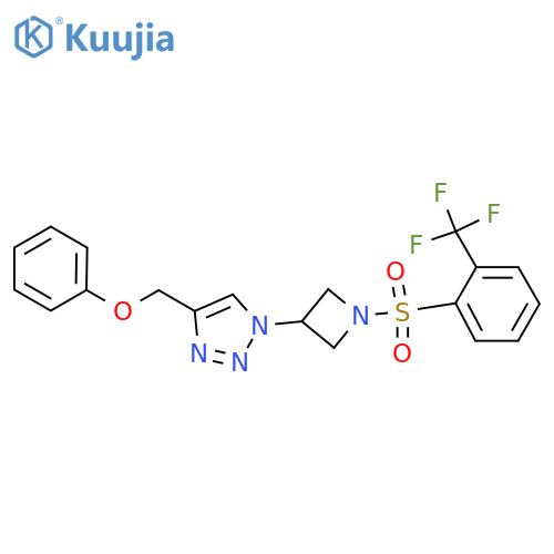 4-(phenoxymethyl)-1-{1-[2-(trifluoromethyl)benzenesulfonyl]azetidin-3-yl}-1H-1,2,3-triazole structure