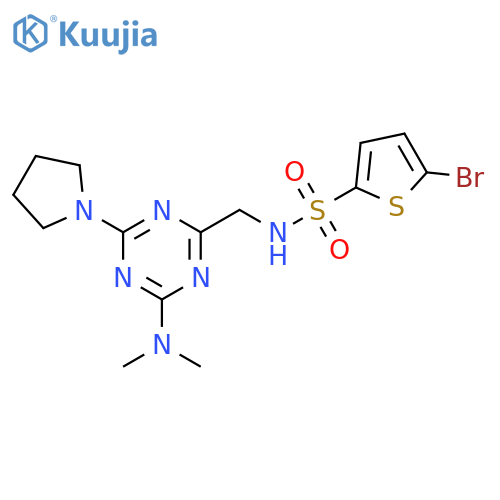 5-bromo-N-{4-(dimethylamino)-6-(pyrrolidin-1-yl)-1,3,5-triazin-2-ylmethyl}thiophene-2-sulfonamide structure