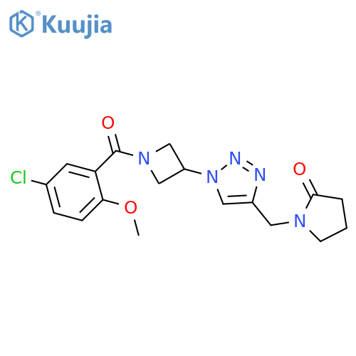 1-({1-[1-(5-chloro-2-methoxybenzoyl)azetidin-3-yl]-1H-1,2,3-triazol-4-yl}methyl)pyrrolidin-2-one structure