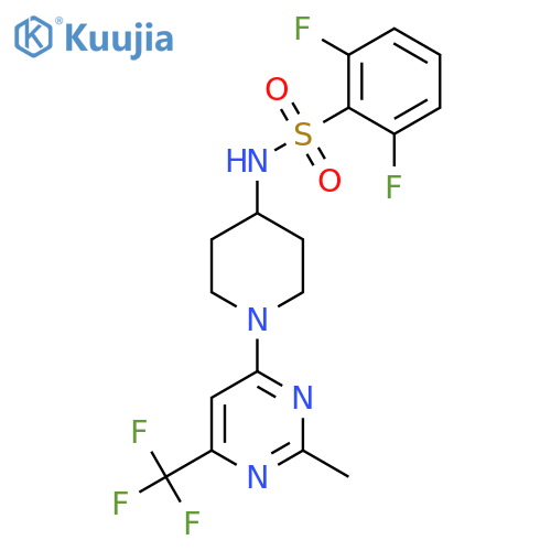 2,6-difluoro-N-{1-2-methyl-6-(trifluoromethyl)pyrimidin-4-ylpiperidin-4-yl}benzene-1-sulfonamide structure
