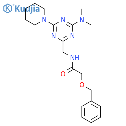 2-(benzyloxy)-N-{4-(dimethylamino)-6-(piperidin-1-yl)-1,3,5-triazin-2-ylmethyl}acetamide structure